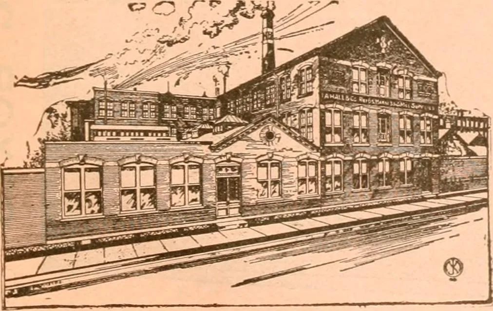 An illustration from Official American textile directory; containing reports of all the textile manufacturing establishments in the United States and Canada, together with the yarn trade index ... Comp. annually by the Textile world journal, 1917, leaf 702