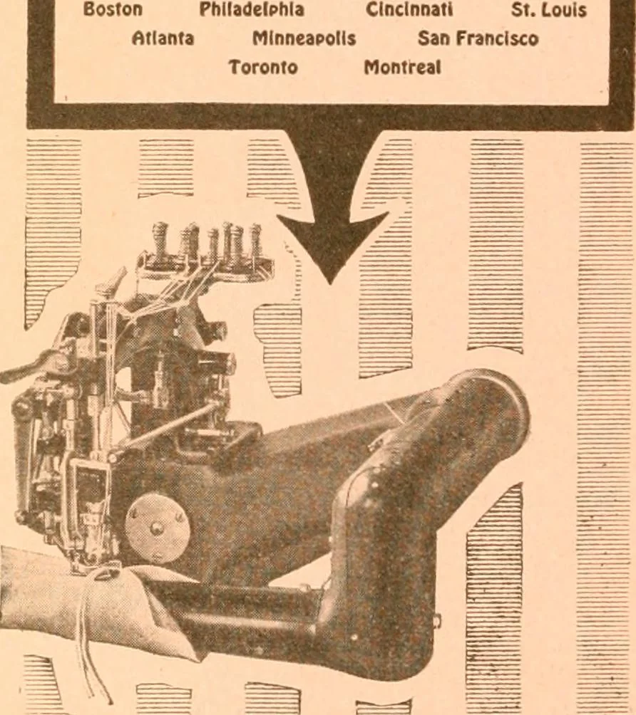An illustration from Official American textile directory; containing reports of all the textile manufacturing establishments in the United States and Canada, together with the yarn trade index ... Comp. annually by the Textile world journal, 1917, leaf 91