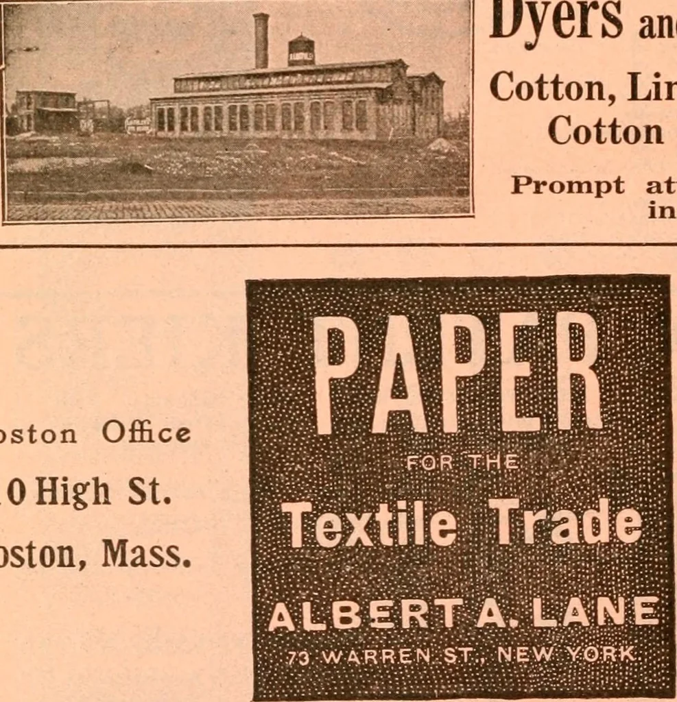 An illustration from Official American textile directory; containing reports of all the textile manufacturing establishments in the United States and Canada, together with the yarn trade index ... Comp. annually by the Textile world journal, 1918, leaf 515
