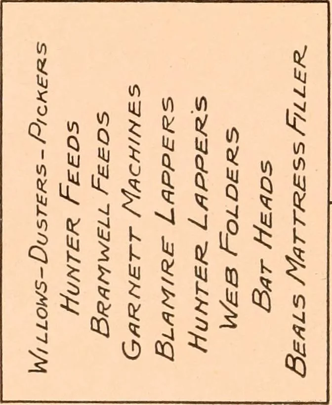 An illustration from Official American textile directory; containing reports of all the textile manufacturing establishments in the United States and Canada, together with the yarn trade index ... Comp. annually by the Textile world journal, 1919, leaf 15