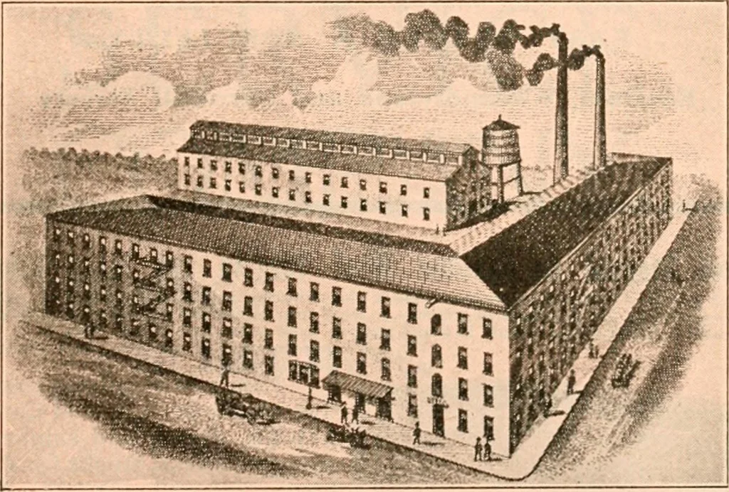 An illustration from Official American textile directory; containing reports of all the textile manufacturing establishments in the United States and Canada, together with the yarn trade index ... Comp. annually by the Textile world journal, 1919, leaf 602
