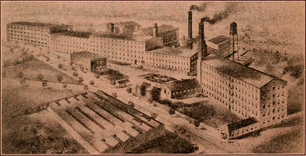 An illustration from Official American textile directory; containing reports of all the textile manufacturing establishments in the United States and Canada, together with the yarn trade index ... Comp. annually by the Textile world journal, 1920, leaf 655