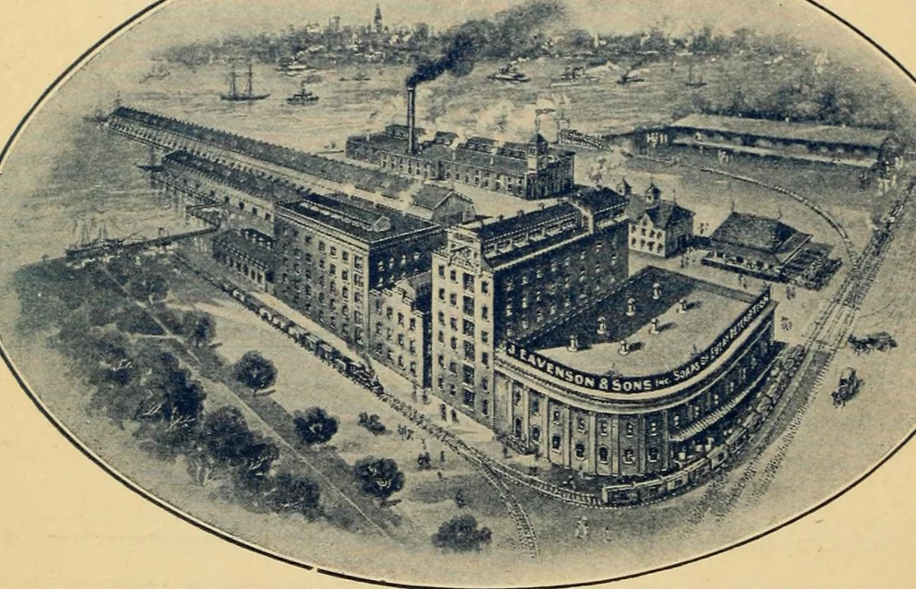 An illustration from Official American textile directory; containing reports of all the textile manufacturing establishments in the United States and Canada, together with the yarn trade index ... Comp. annually by the Textile world journal, 1920, leaf 91