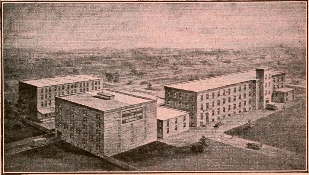 An illustration from Official American textile directory; containing reports of all the textile manufacturing establishments in the United States and Canada, together with the yarn trade index ... Comp. annually by the Textile world journal, 1921, leaf 843