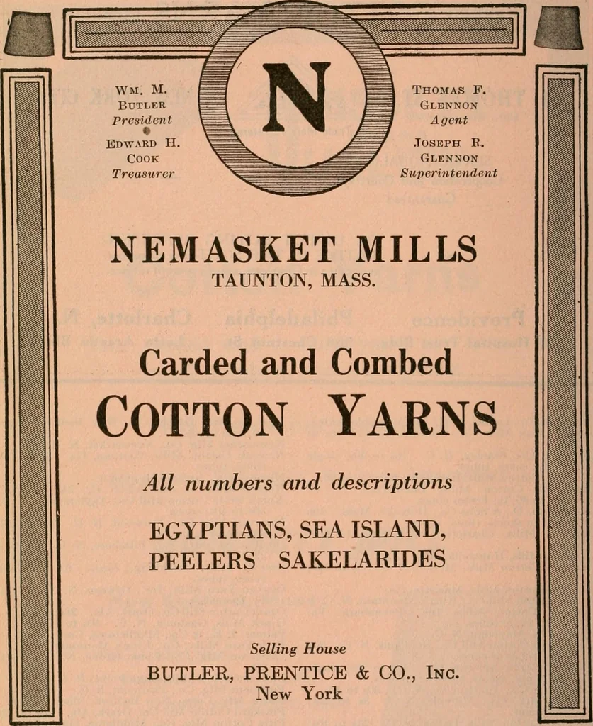 An illustration from Official American textile directory; containing reports of all the textile manufacturing establishments in the United States and Canada, together with the yarn trade index ... Comp. annually by the Textile world journal, 1922, leaf 691