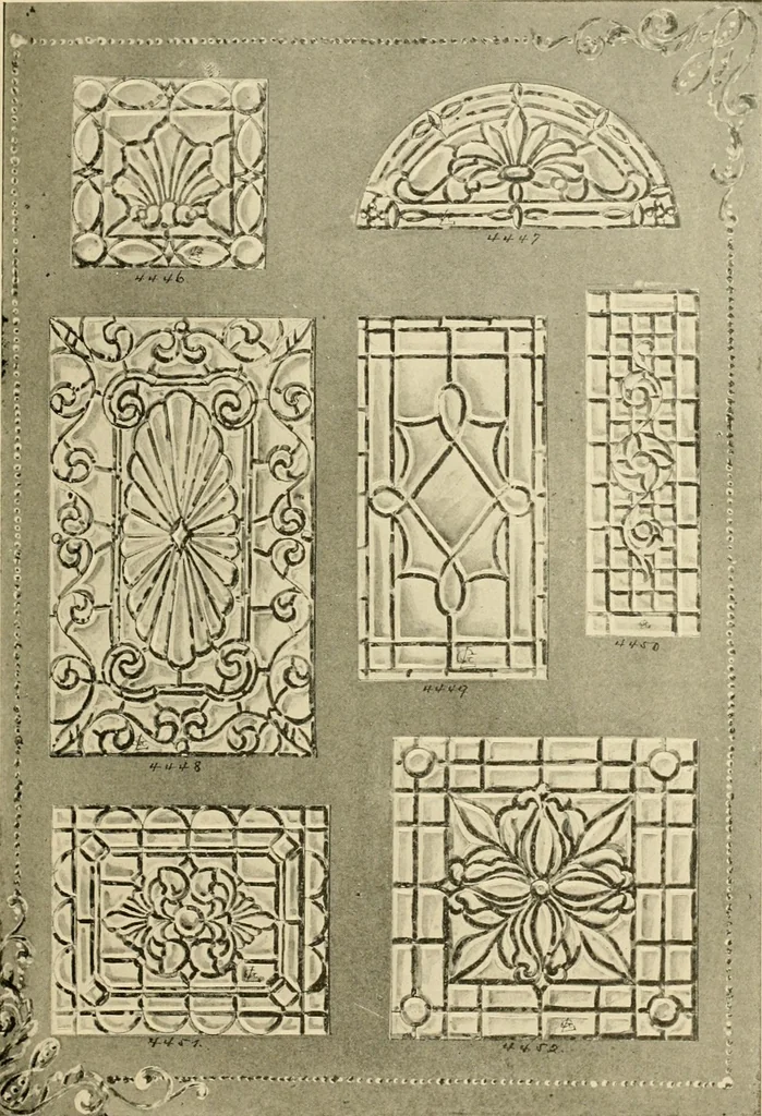 An illustration from Official catalogue and price lists on public and domestic art glass., 1897, leaf 34