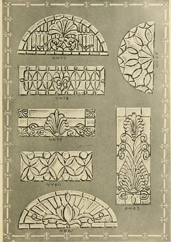 An illustration from Official catalogue and price lists on public and domestic art glass., 1897, leaf 38