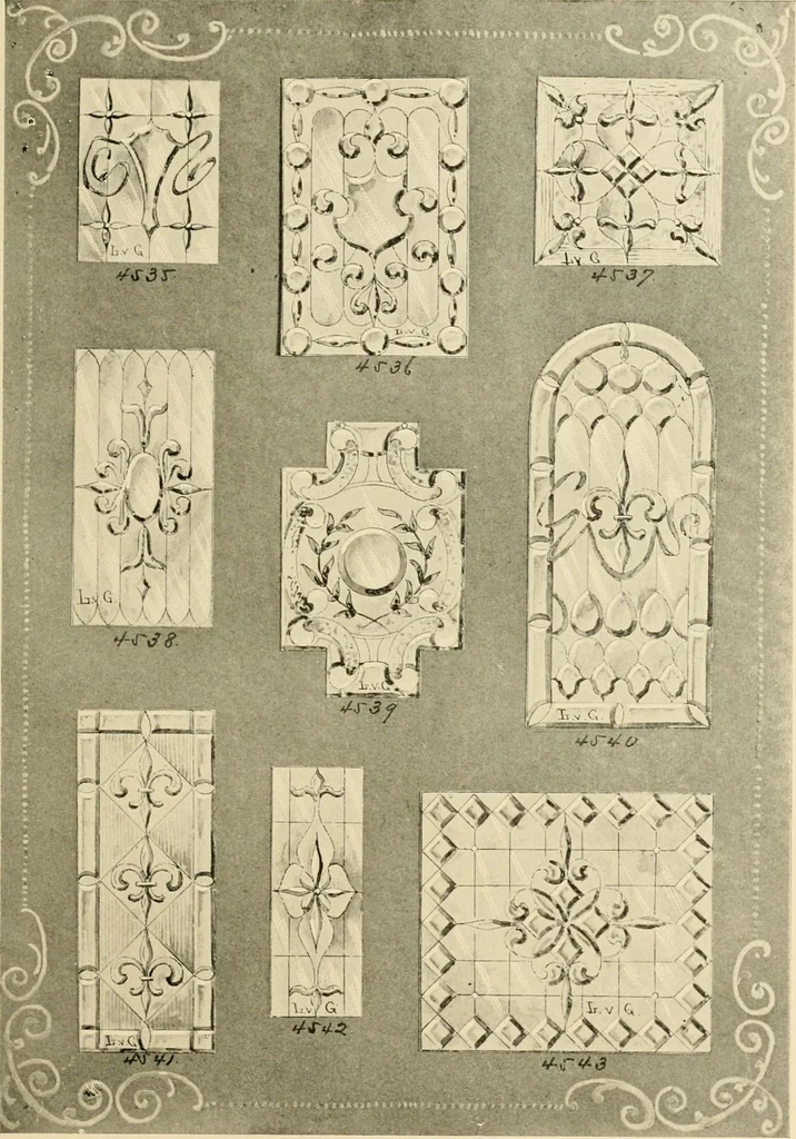 An illustration from Official catalogue and price lists on public and domestic art glass., 1897, leaf 42