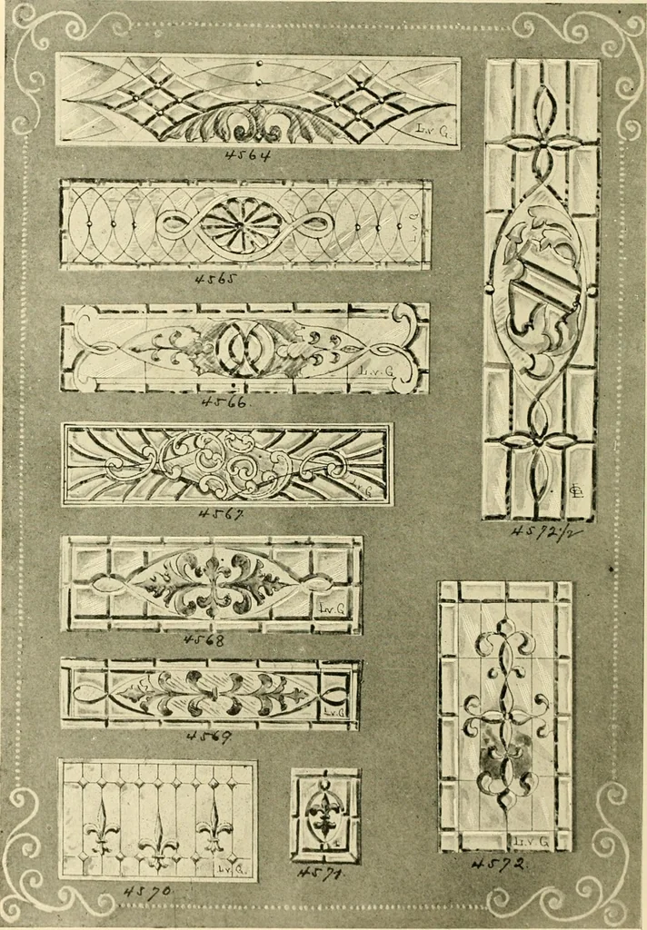 An illustration from Official catalogue and price lists on public and domestic art glass., 1897, leaf 45