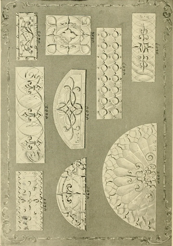 An illustration from Official catalogue and price lists on public and domestic art glass., 1897, leaf 49