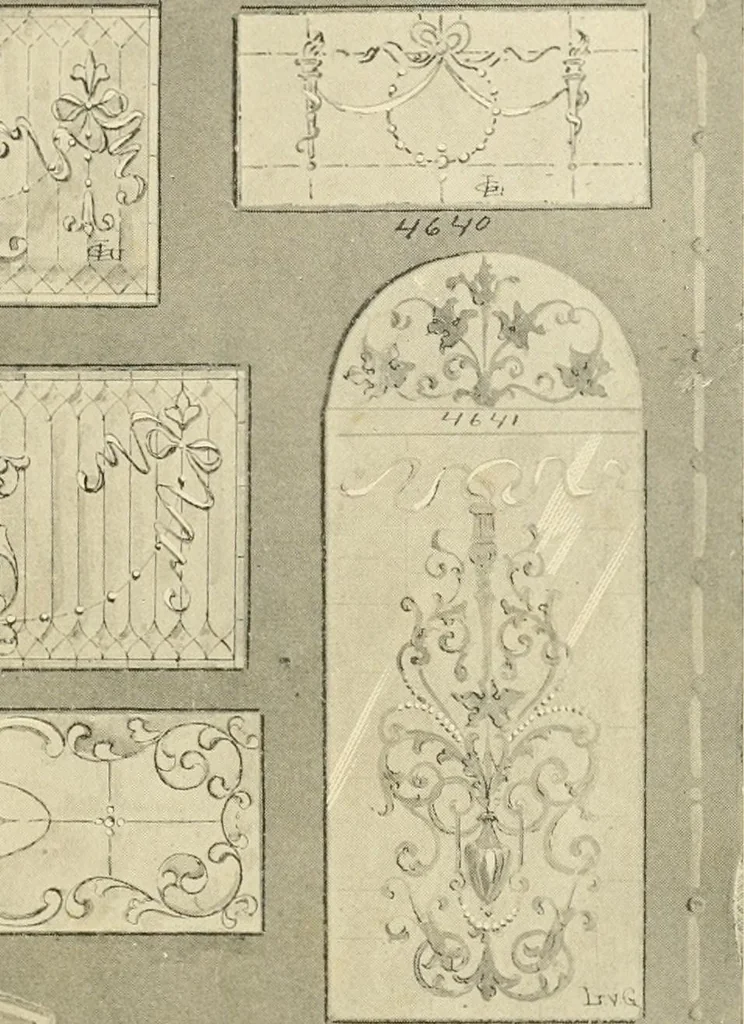 An illustration from Official catalogue and price lists on public and domestic art glass., 1897, leaf 52