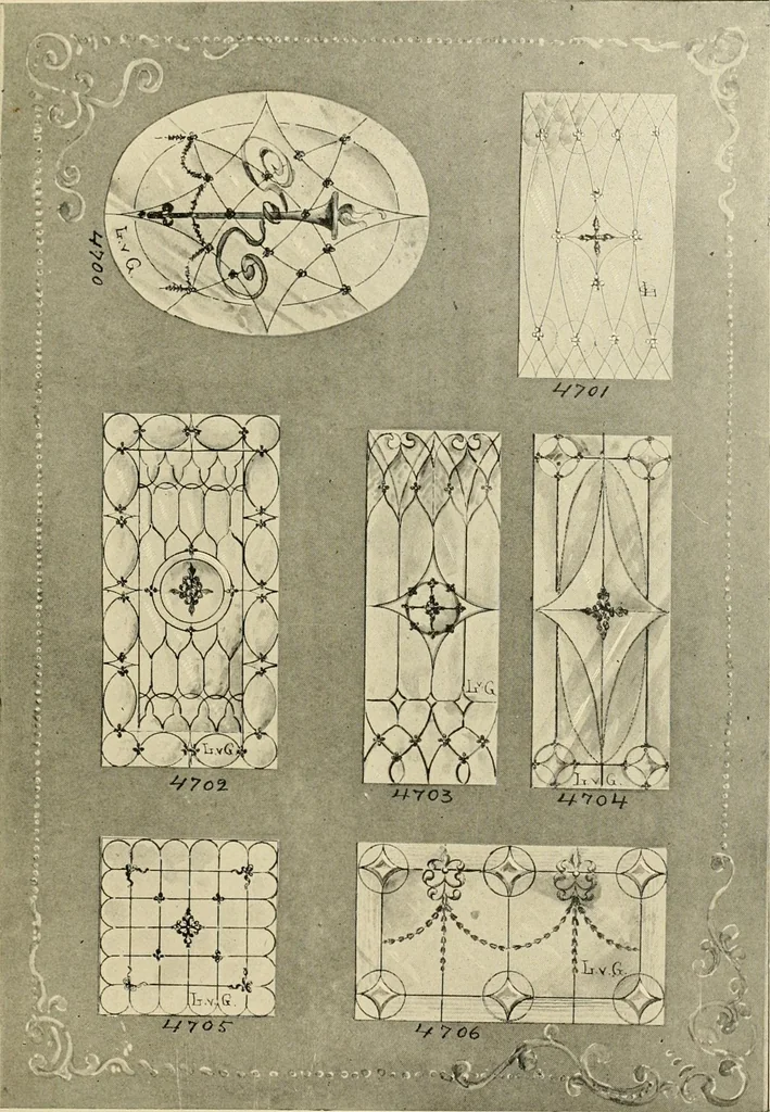 An illustration from Official catalogue and price lists on public and domestic art glass., 1897, leaf 56