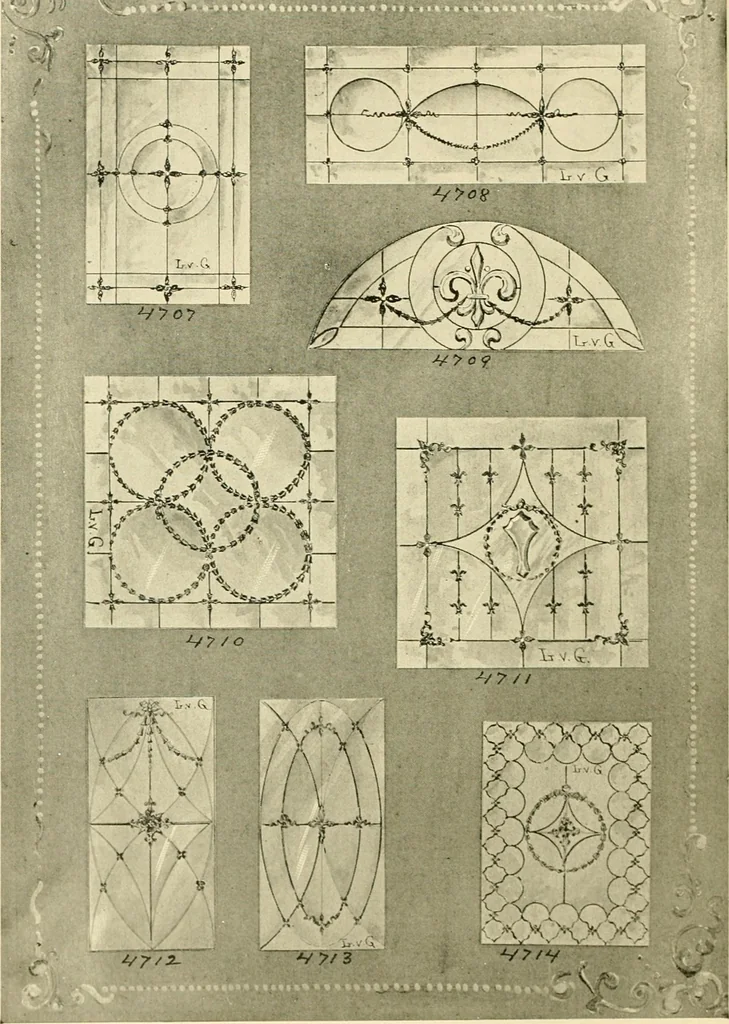 An illustration from Official catalogue and price lists on public and domestic art glass., 1897, leaf 57