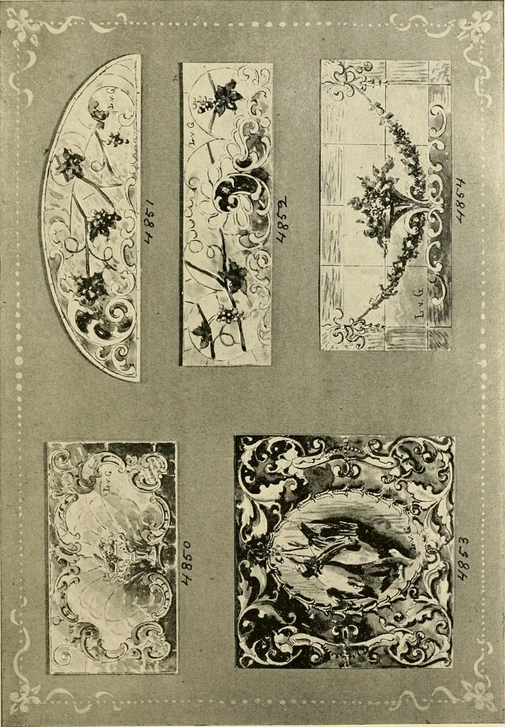 An illustration from Official catalogue and price lists on public and domestic art glass., 1897, leaf 62