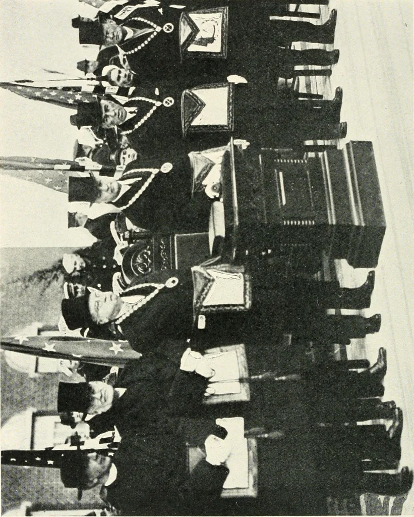 An illustration from Official exposition record and history of Masonry in the state of New York in connection with first annual fashion exposition for the benefit of Masonic hospital activities, May 8 to 13, 1922, 1922, leaf 151