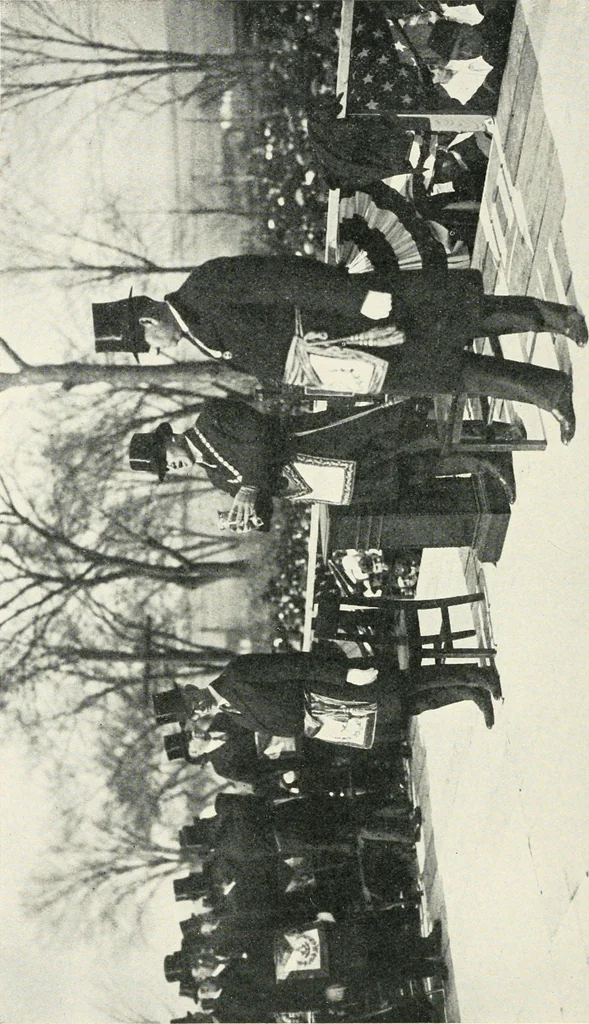 An illustration from Official exposition record and history of Masonry in the state of New York in connection with first annual fashion exposition for the benefit of Masonic hospital activities, May 8 to 13, 1922, 1922, leaf 155
