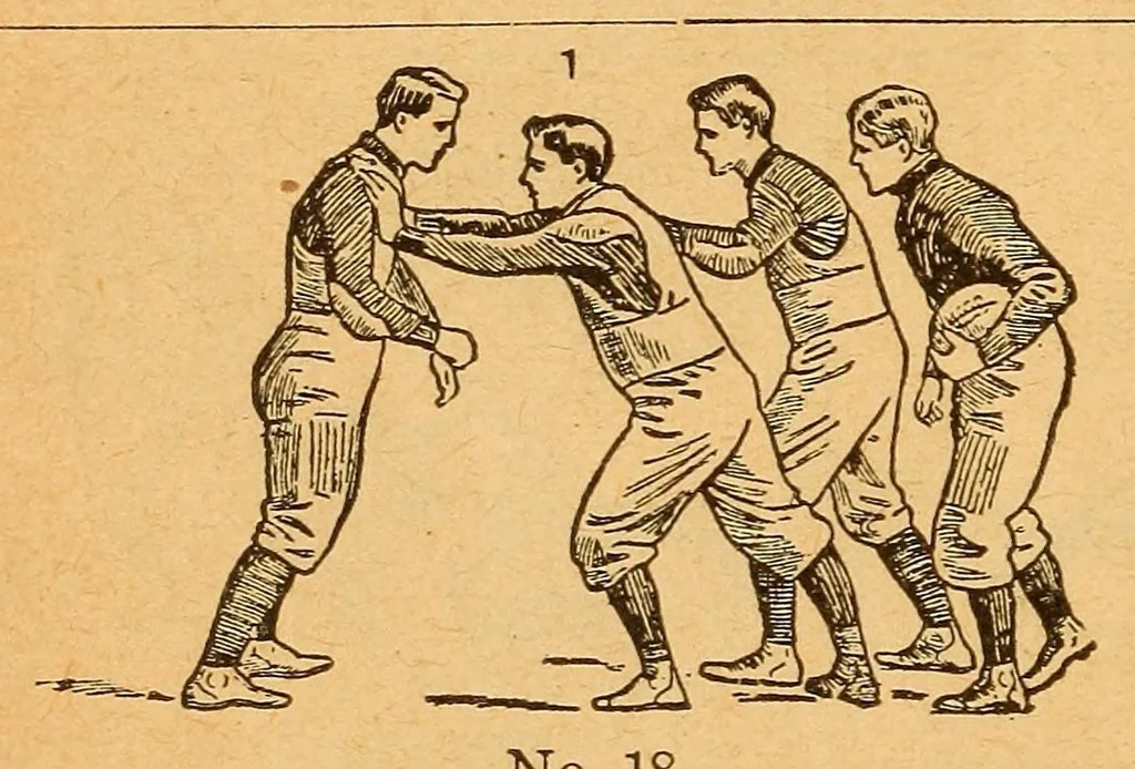 An illustration from The official football guide, 1920, leaf 600