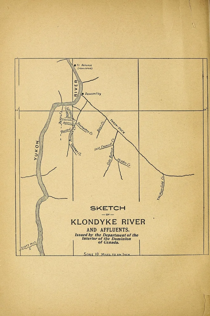 An illustration from The Official guide to the Klondyke country and the gold fields of Alaska : with the official maps : profusely illustrated : vivid descriptions and thrilling experiences ..., 1897, leaf 10