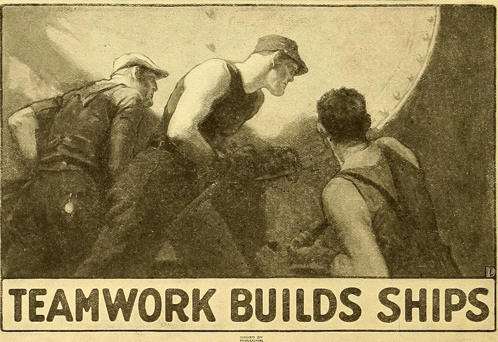 An illustration from Official posters issued by the United States Shipping Board Emergency Fleet Corporation : book no. 1, 1918, leaf 13
