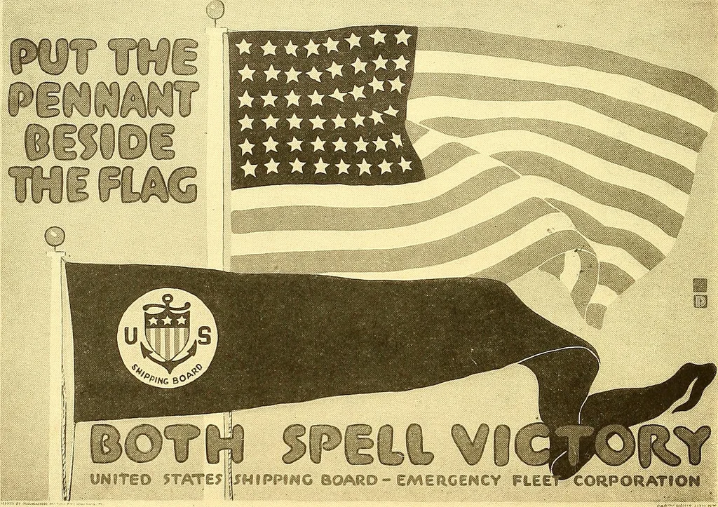 An illustration from Official posters issued by the United States Shipping Board Emergency Fleet Corporation : book no. 1, 1918, leaf 15