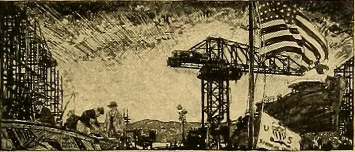 An illustration from Official posters issued by the United States Shipping Board Emergency Fleet Corporation : book no. 1, 1918, leaf 20