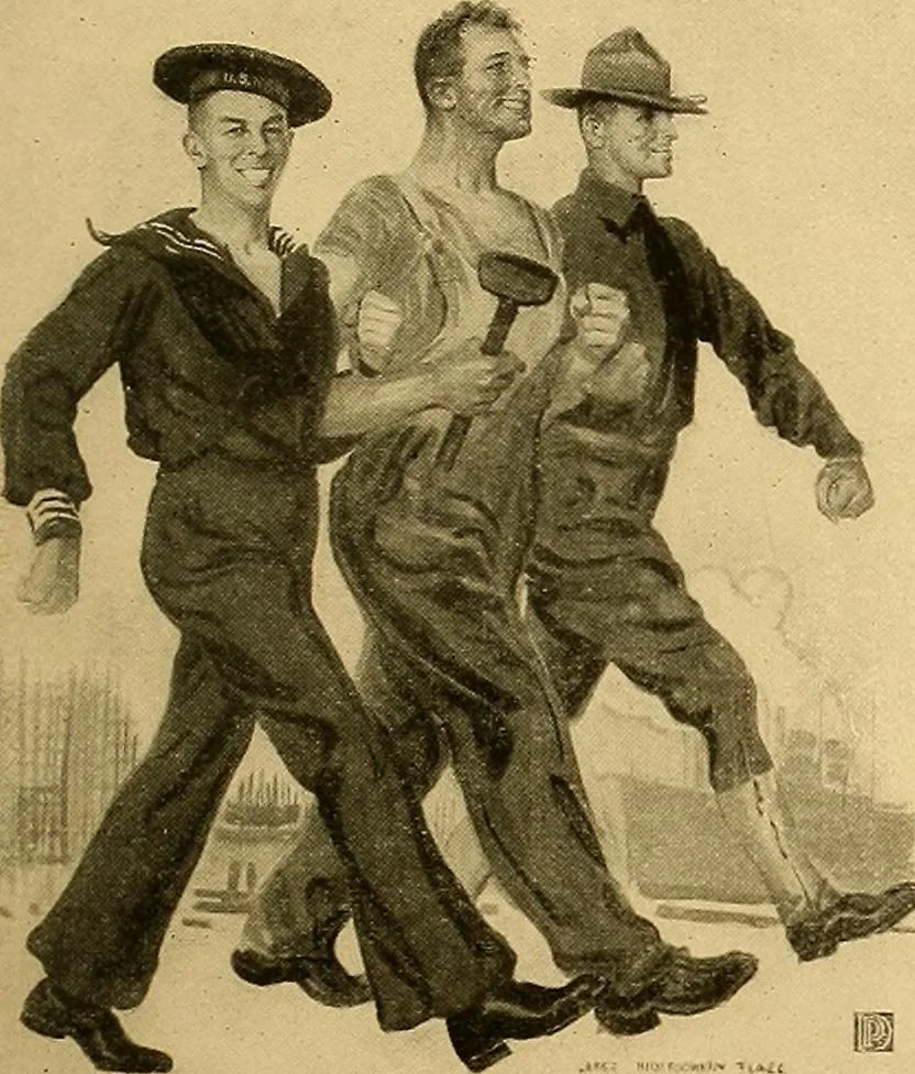An illustration from Official posters issued by the United States Shipping Board Emergency Fleet Corporation : book no. 1, 1918, leaf 22