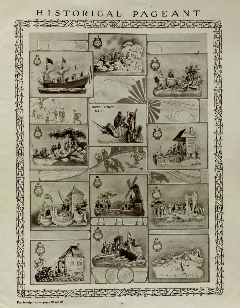 An illustration from Official program, Hudson-Fulton Celebration : discovery of the Hudson River by Henry Hudson, 1609 : inauguration of steam navigation by Robert Fulton, 1807 : September 25 to October 9, 1909, 1909, leaf 19