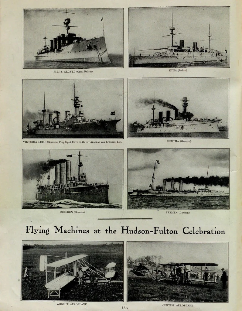 An illustration from Official program, Hudson-Fulton Celebration : discovery of the Hudson River by Henry Hudson, 1609 : inauguration of steam navigation by Robert Fulton, 1807 : September 25 to October 9, 1909, 1909, leaf 24