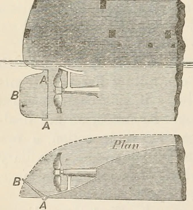 An illustration from A manual of naval architecture. For the use of officers of the Royal Navy, officers of the Mercantile Marine, shipbuilders, shipowners, and yachtsmen, 1889, leaf 619
