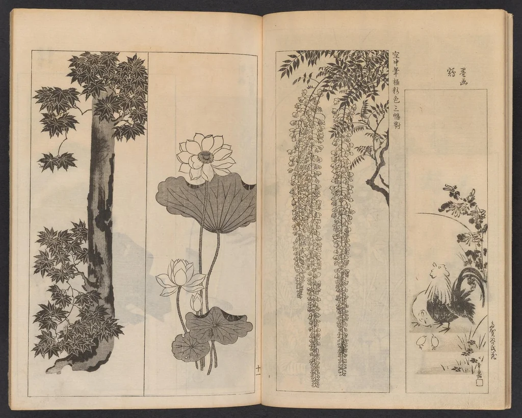 An illustration from Ogata-ryū hyakuzu, 1889, leaf 13
