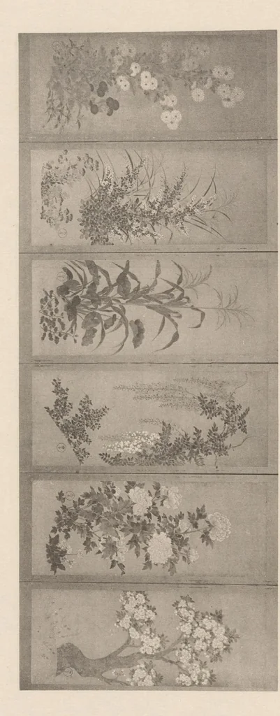 An illustration from Ogata-ryū yontaika gafu, 1901, leaf 12
