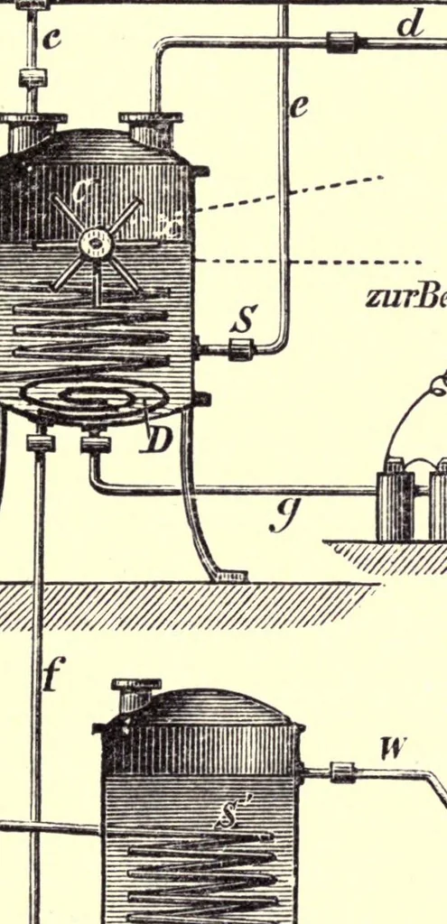 An illustration from Oil colours and printers' inks; a practical handbook treating of linseed oil, boiled oil, paints, artists' colours, lampblack and printers' inks, black and coloured, 1903, leaf 67