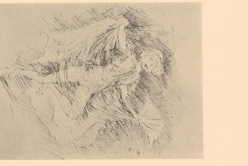 An illustration from Oils, water colors, pastels & drawings, 1911, leaf 49