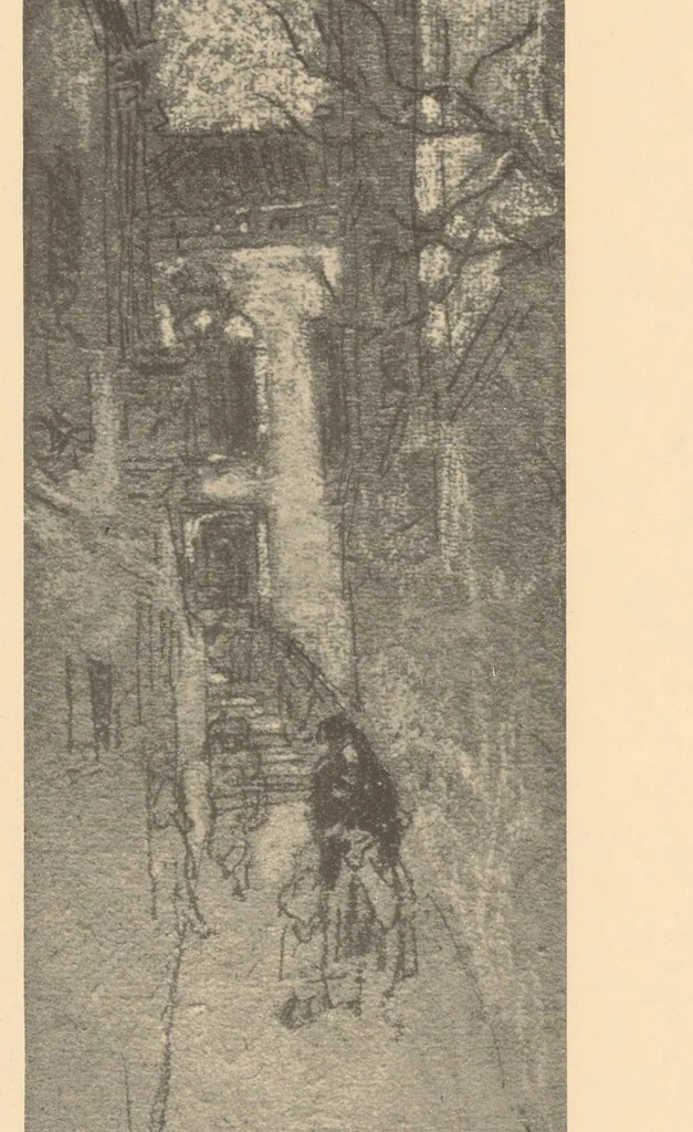An illustration from Oils, water colors, pastels & drawings, 1911, leaf 43