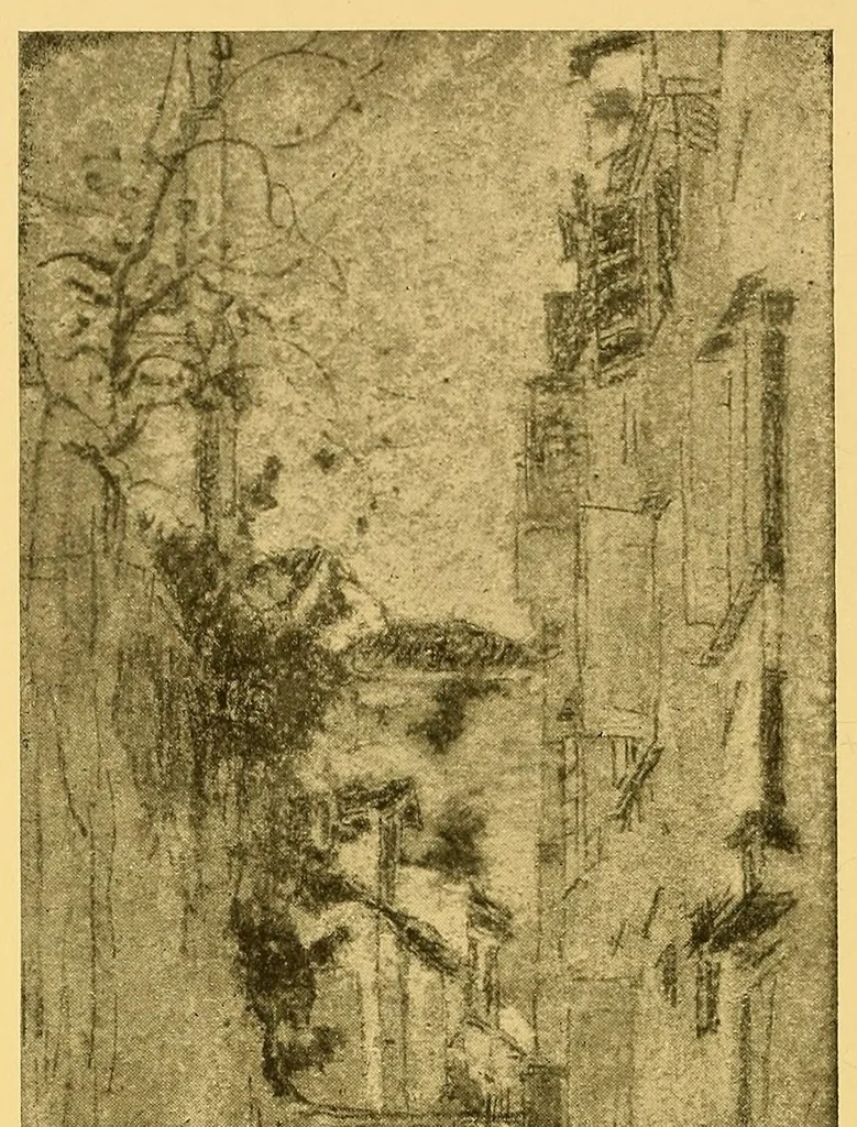 An illustration from Oils, water colors, pastels & drawings by James McNeill Whistler, 1911, leaf 44