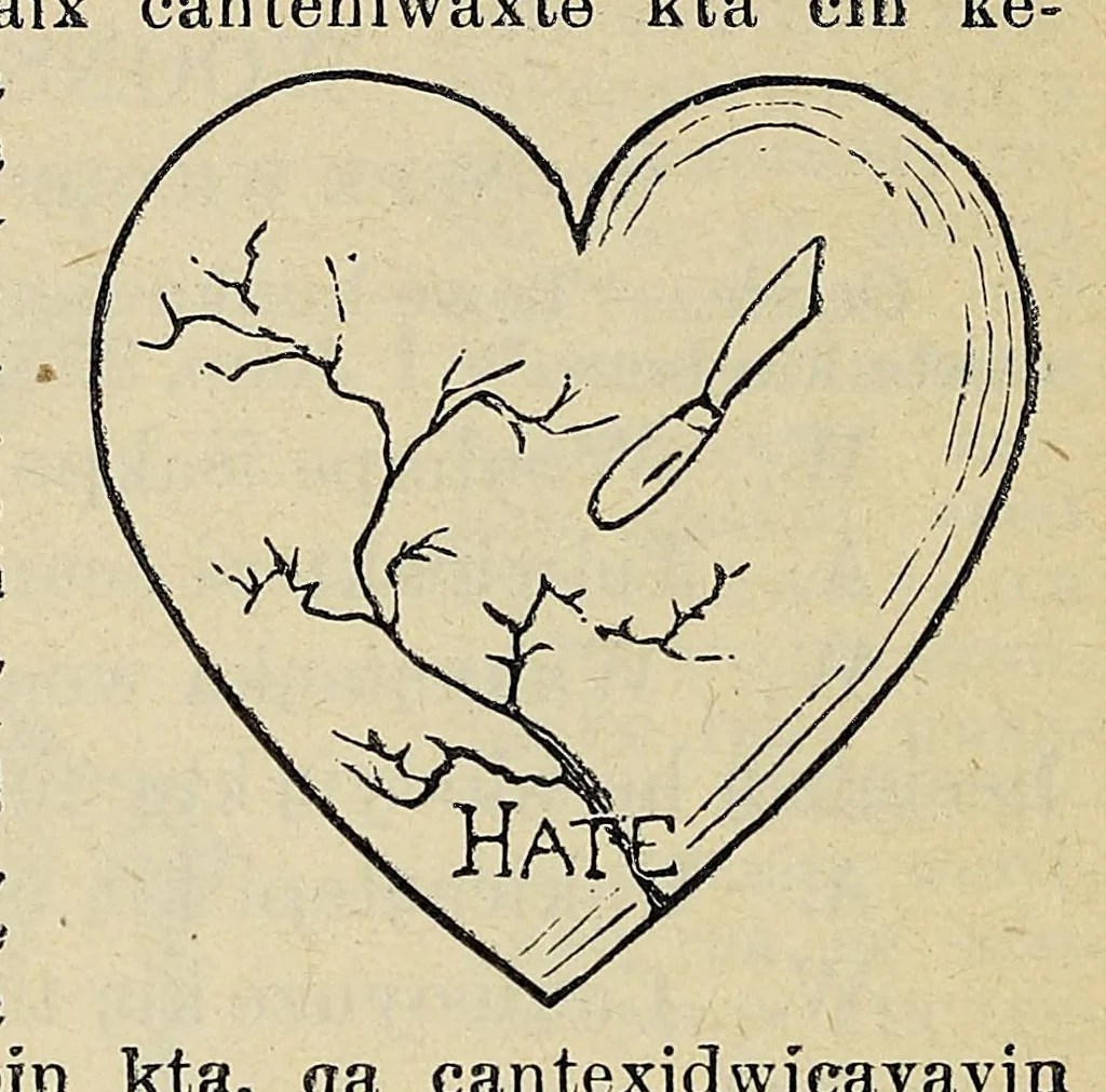 An illustration from Okodakigiye wakan wiwigawangapi iteowapi yukan, 1896, leaf 44