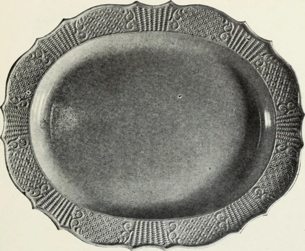 An illustration from The old china book : including Staffordshire, Wedgwood, lustre, and other English pottery and porcelain, 1903, leaf 104