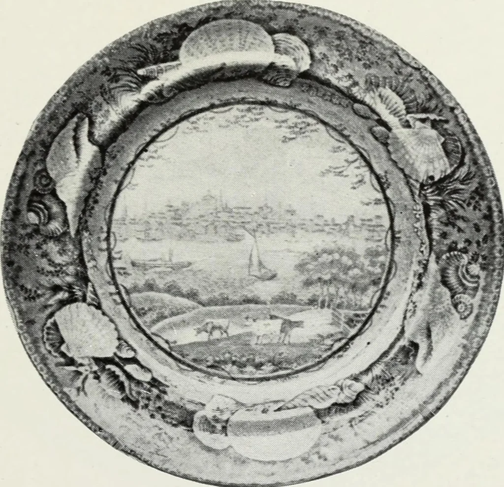 An illustration from The old china book : including Staffordshire, Wedgwood, lustre, and other English pottery and porcelain, 1903, leaf 106