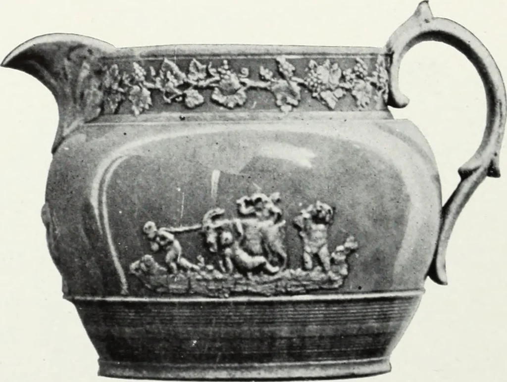 An illustration from The old china book : including Staffordshire, Wedgwood, lustre, and other English pottery and porcelain, 1903, leaf 107
