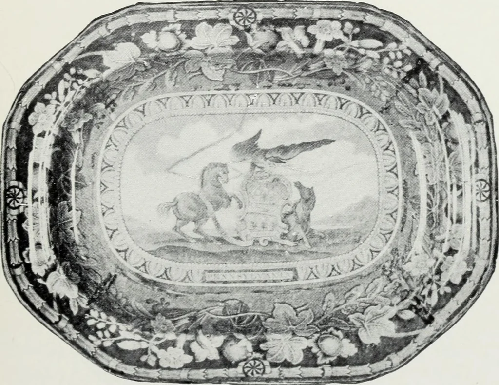 An illustration from The old china book : including Staffordshire, Wedgwood, lustre, and other English pottery and porcelain, 1903, leaf 128