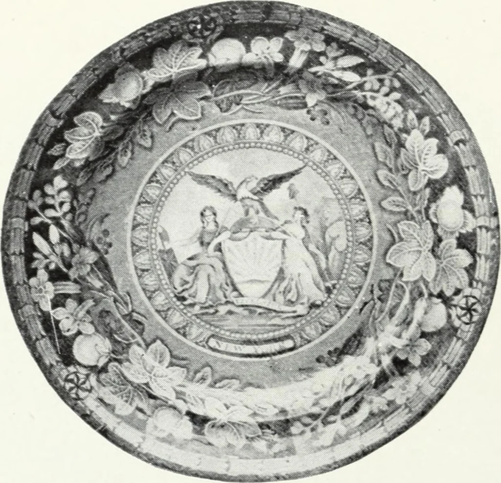 An illustration from The old china book : including Staffordshire, Wedgwood, lustre, and other English pottery and porcelain, 1903, leaf 129