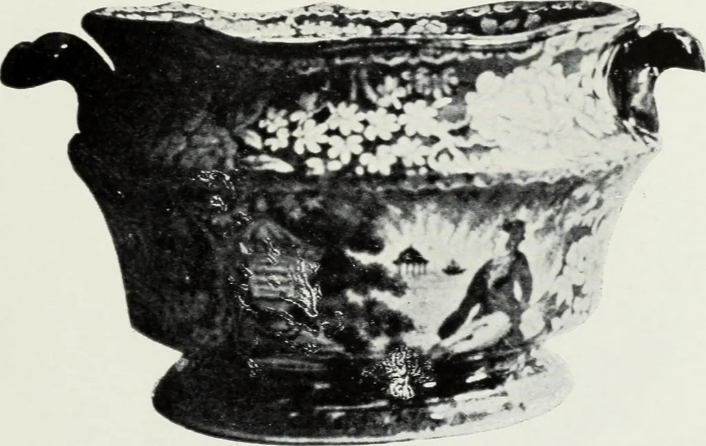 An illustration from The old china book : including Staffordshire, Wedgwood, lustre, and other English pottery and porcelain, 1903, leaf 130