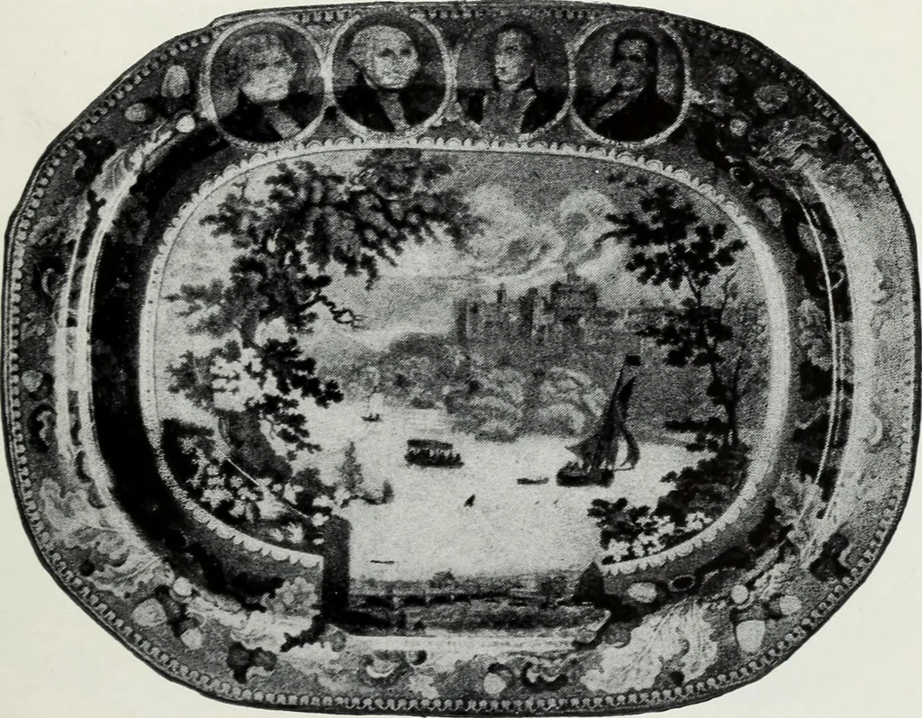 An illustration from The old china book : including Staffordshire, Wedgwood, lustre, and other English pottery and porcelain, 1903, leaf 202