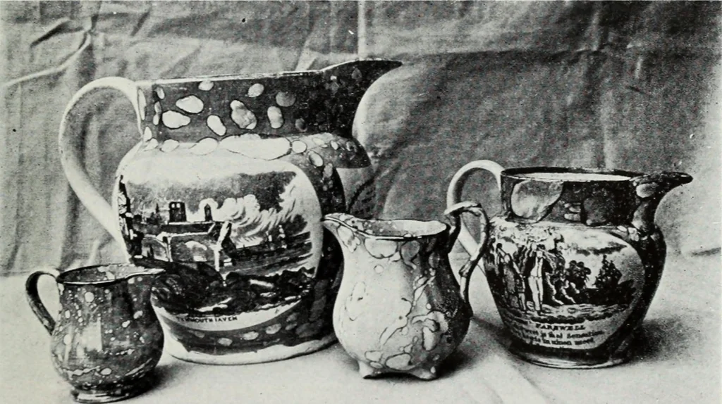 An illustration from The old china book : including Staffordshire, Wedgwood, lustre, and other English pottery and porcelain, 1903, leaf 208