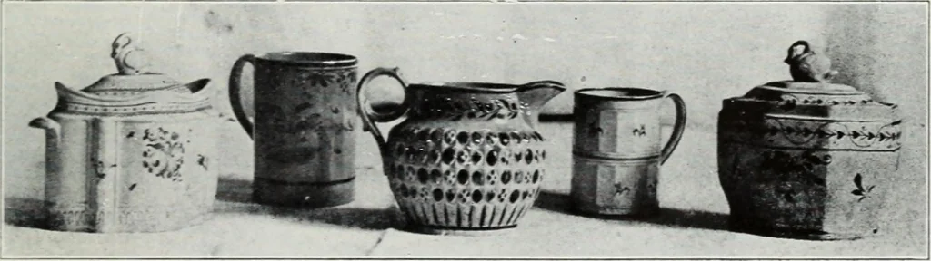 An illustration from The old china book : including Staffordshire, Wedgwood, lustre, and other English pottery and porcelain, 1903, leaf 212