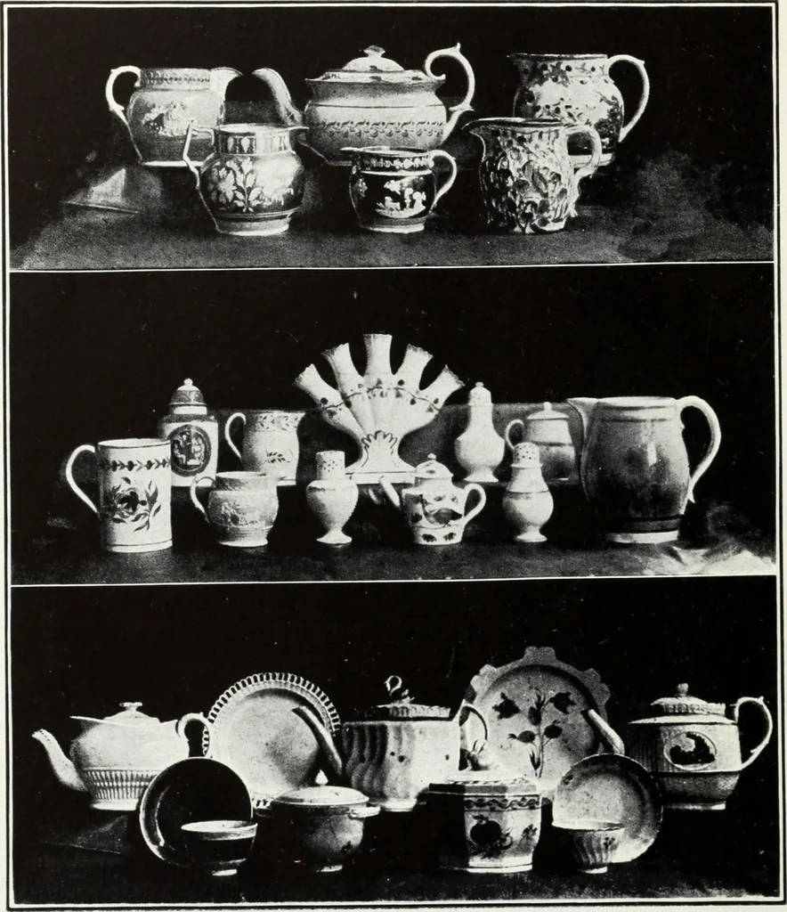 An illustration from The old china book : including Staffordshire, Wedgwood, lustre, and other English pottery and porcelain, 1903, leaf 213