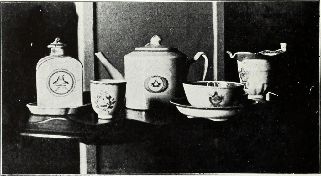 An illustration from The old china book : including Staffordshire, Wedgwood, lustre, and other English pottery and porcelain, 1903, leaf 217