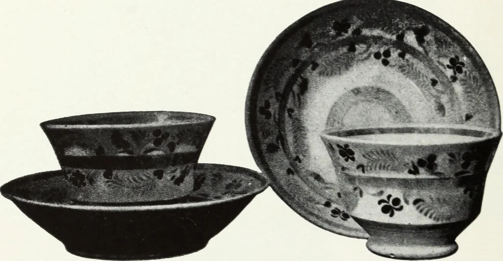 An illustration from The old china book : including Staffordshire, Wedgwood, lustre, and other English pottery and porcelain, 1903, leaf 225