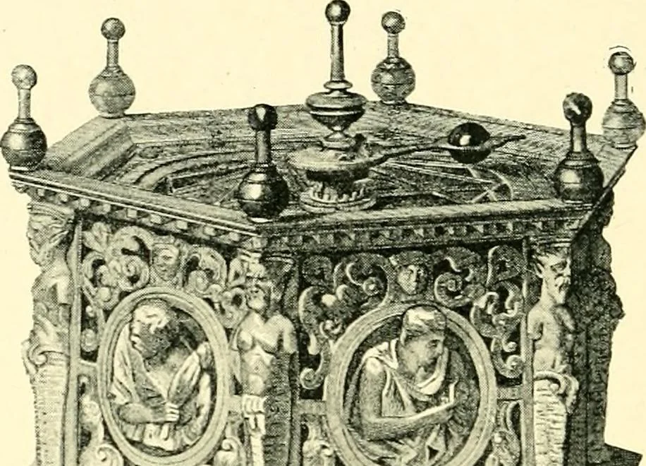 An illustration from Old clocks and watches & their makers, being an historical and descriptive account of the different styles of clocks and watches of the past, in England and abroad, to which is added a list of ten thousand makers, 1904, leaf 107