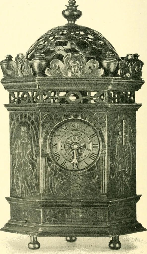 An illustration from Old clocks and watches & their makers, being an historical and descriptive account of the different styles of clocks and watches of the past, in England and abroad, to which is added a list of ten thousand makers, 1904, leaf 111